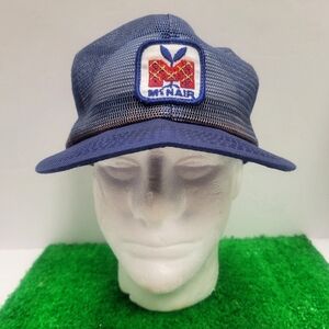Vtg McNair Hat Snapback Trucker Mesh 70s 80s Navy Blue Cap Adjustable  Patch